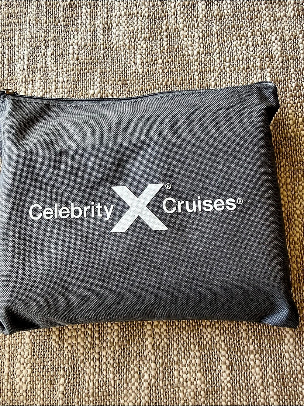 Celebrity Cruises Logo Grey Canvas Tote and Pouch Set Detachable Pouch